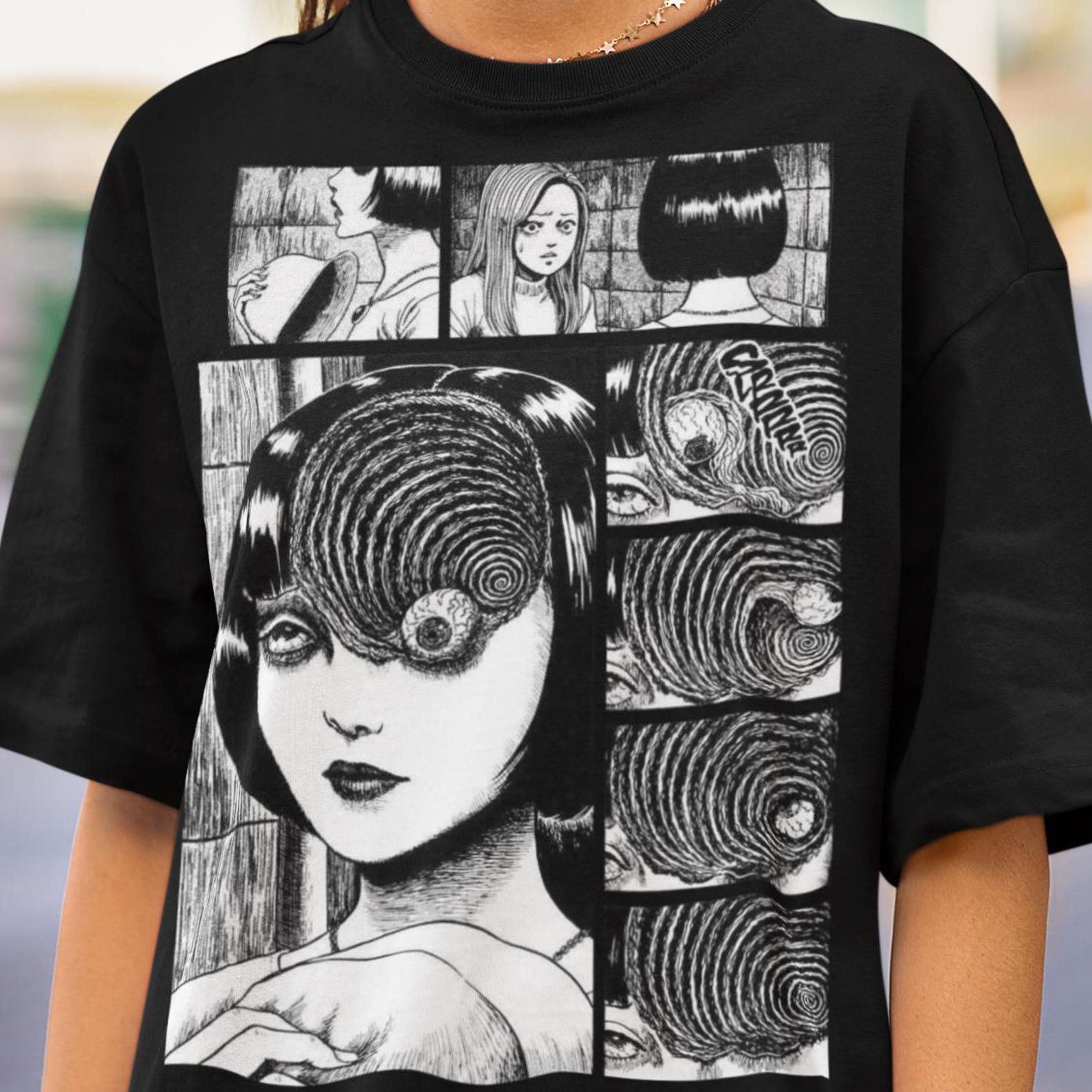 Horror Creepy Girl Manga Shirt: Tomie Anime Horror Shirt, Japanese Dark Anime T-Shirt, Retro Girl Shirt, Gothic Manga Horror Unisex T shirt S