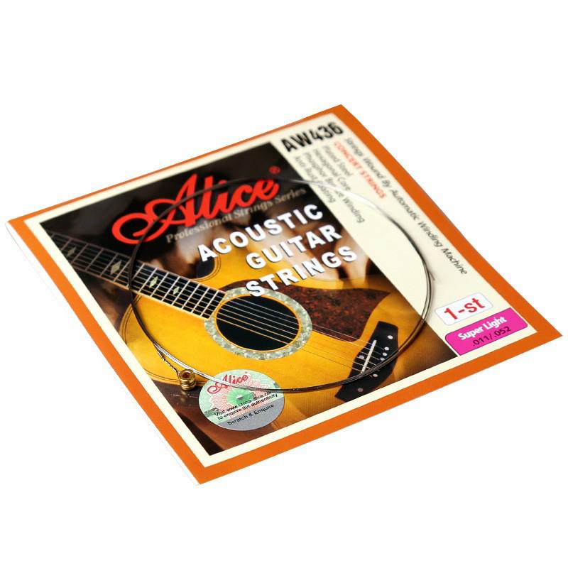 Alice AW436 Acoustic Guitar Single Steel Strings (1/2/3/4/5/6) - Folk Guitar String Accessories