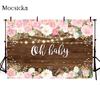 Mocsicka Oh Baby Photography Background Flowers Wood Board Lighting Decoration Style  Shower Photo Backdrop Props Studio