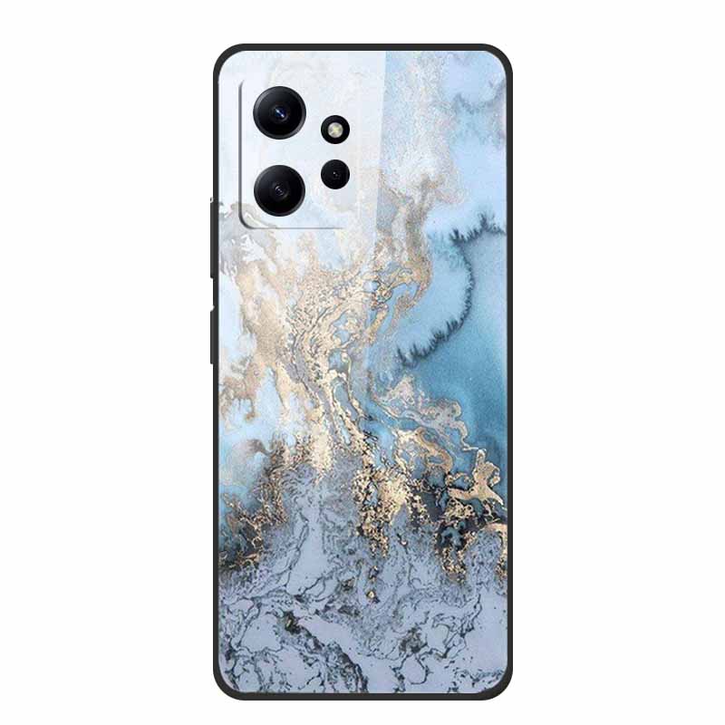 Marble For Redmi Note 12 4G Glass Case Tempered Back Cover Hard Cases For Xiaomi Redmi Note12 4G Protective Shell Colorful Capa