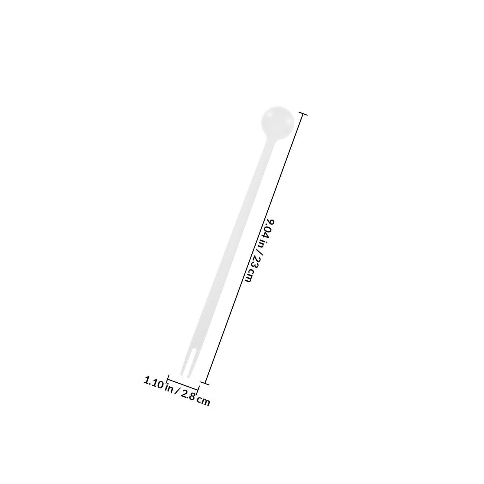 

10Pcs Fruit Forks Multi Functional Long Handle Spoon Fork Set Creative Double Head Stirring Spoon for Kitchen Party Drink білий