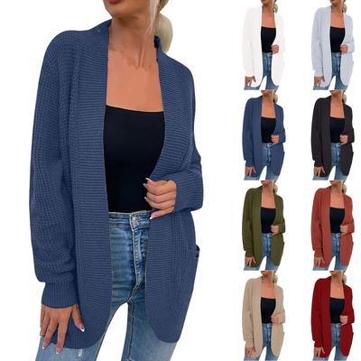 Women's Fashion Casual Open Front Long Sleeve Chunky Knit Cardigans Sweaters Outerwear Coats