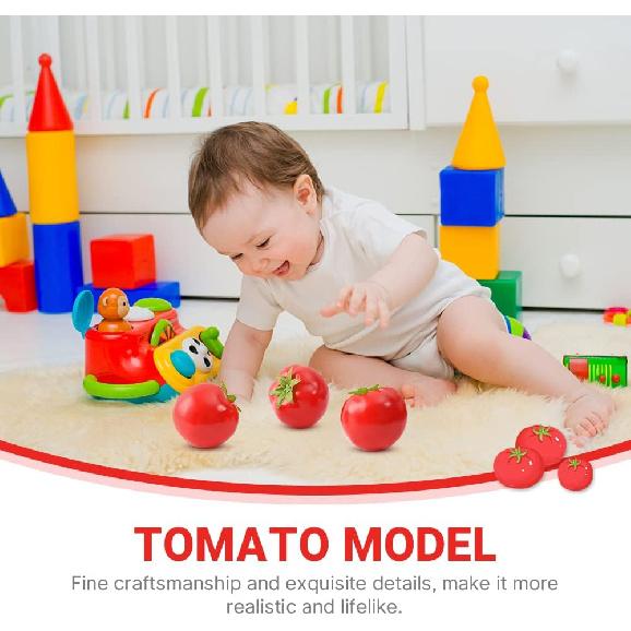 Artificial Tomatoes, 8Pcs Simulation Tomatoes Fake Fruit Vegetable for Home Kitchen Party Decor Photography Props