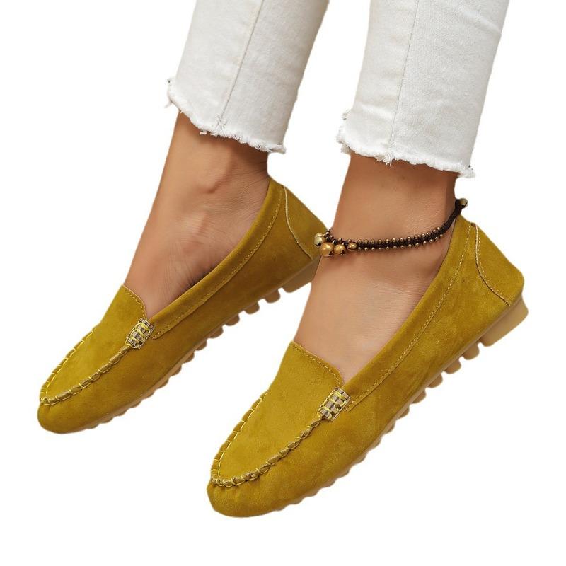 Changping bottom shallow mouth casual single shoes women's spring and autumn new large size light work shoes Doudou shoes