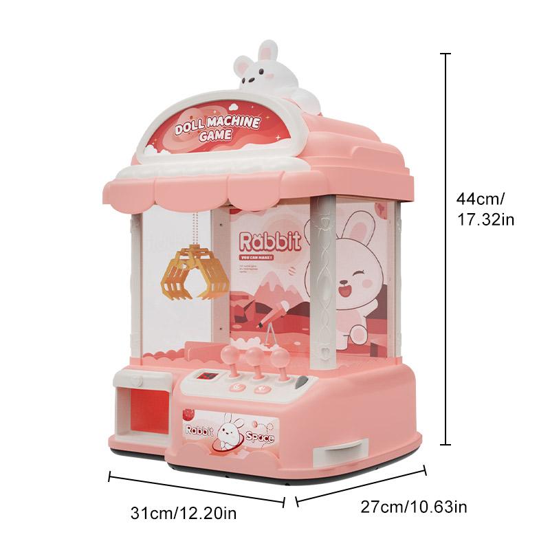 Kids Mini Claw Machine Toy - Manual Arcade Prize Dispenser with 10 Plush Dolls, Ideal Birthday Party Gift