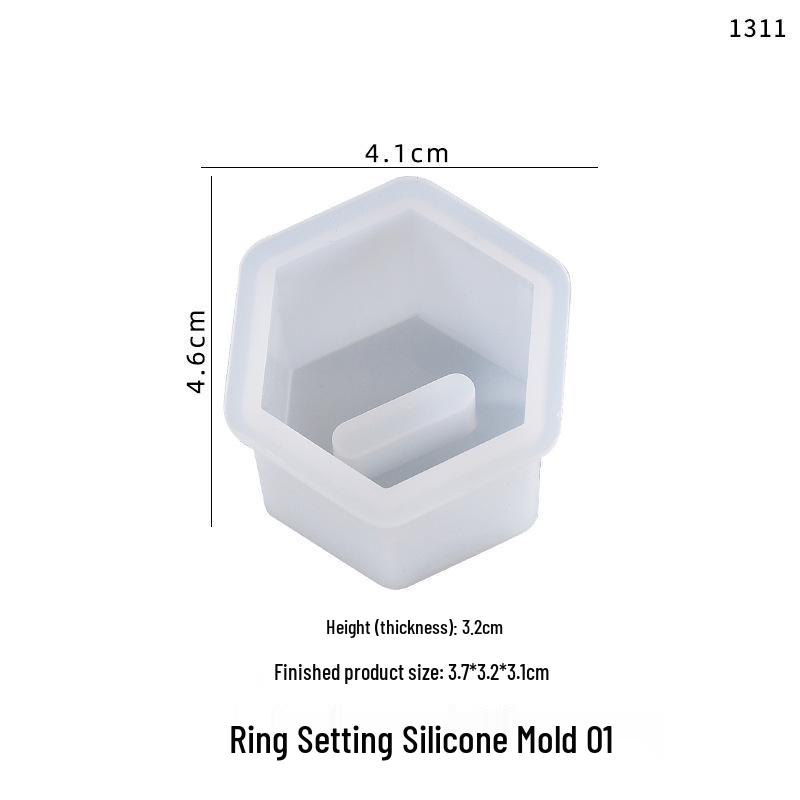 Poppy DIY Crystal Epoxy Ring Mold Silicone Storage Base