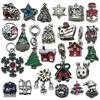 50-Piece Christmas Alloy Enamel Charms Set: Mixed Style DIY Pendants and Dangle Charms.