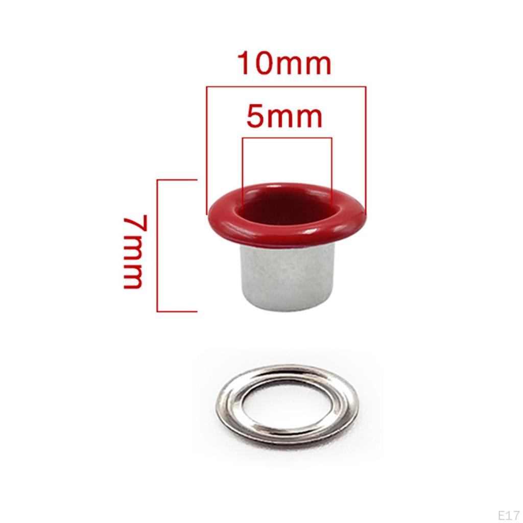100 Pieces Grommets Metal Eyelets Round Shape Multifunction 5mm Tiny Grommet for Belt Clothing