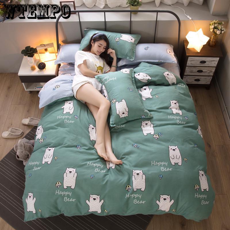 Cotton Bedding Set Sheet Geometric Flat Sheet Pillow Cover Bedding Set Home Decor