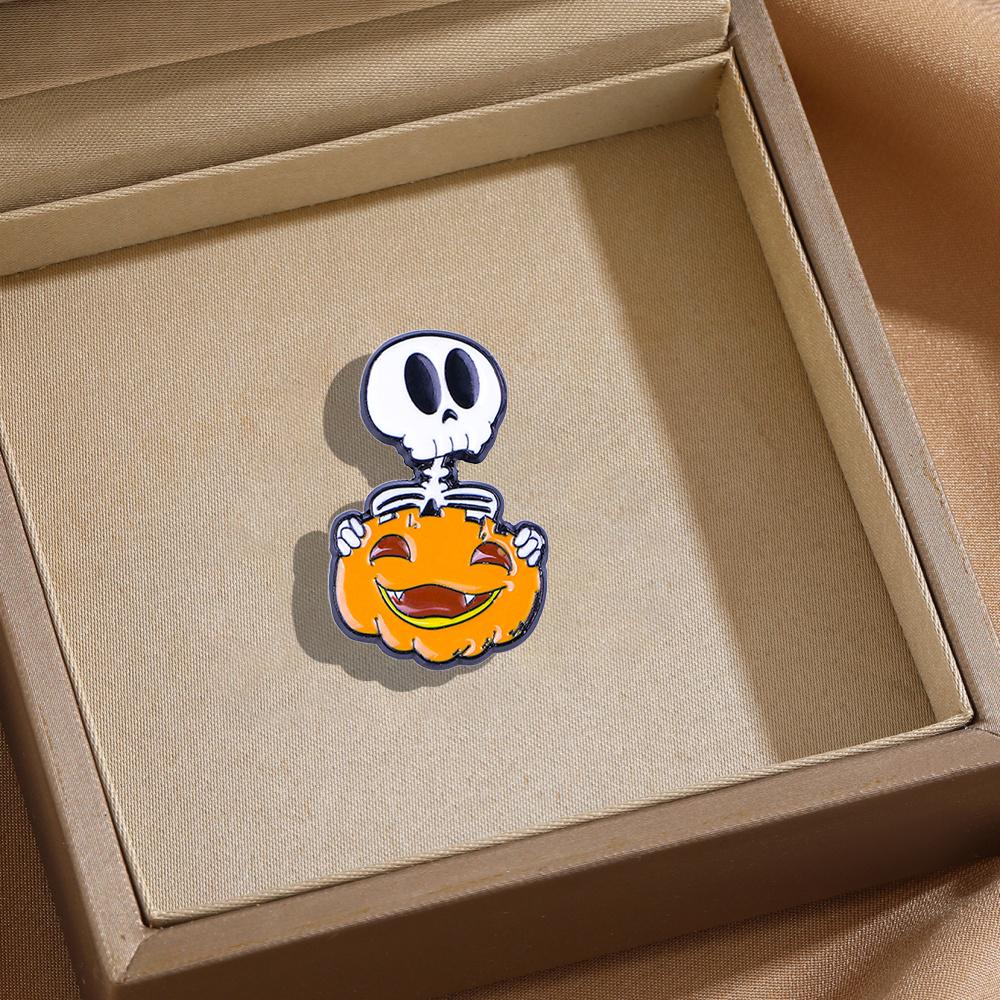 Pumpkin Skull Brooch Universal Creative Alloy Badge Pin Trendy Alloy Clothes Backpack Scarf Accessories Halloween Brooch