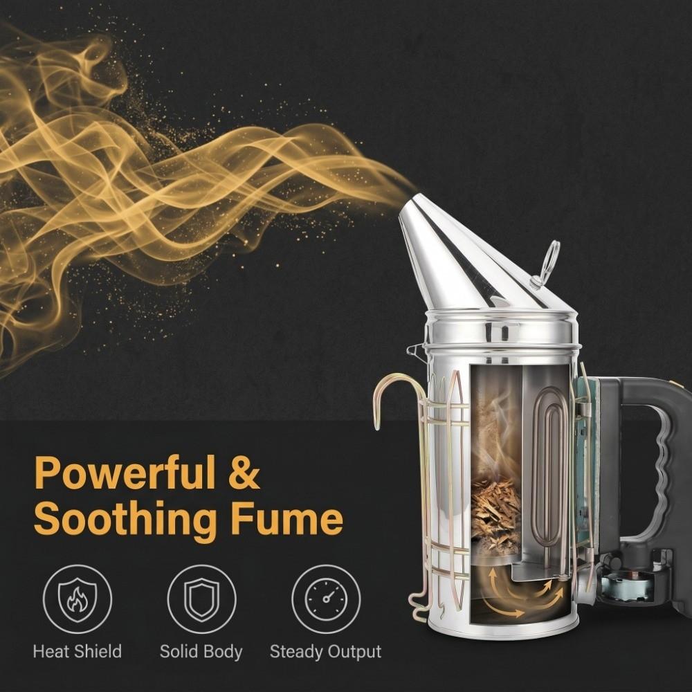 2 Pcs Set Detachable Electric Beehive Smoker Beehive Smoking Tool  Apiculture Supplies