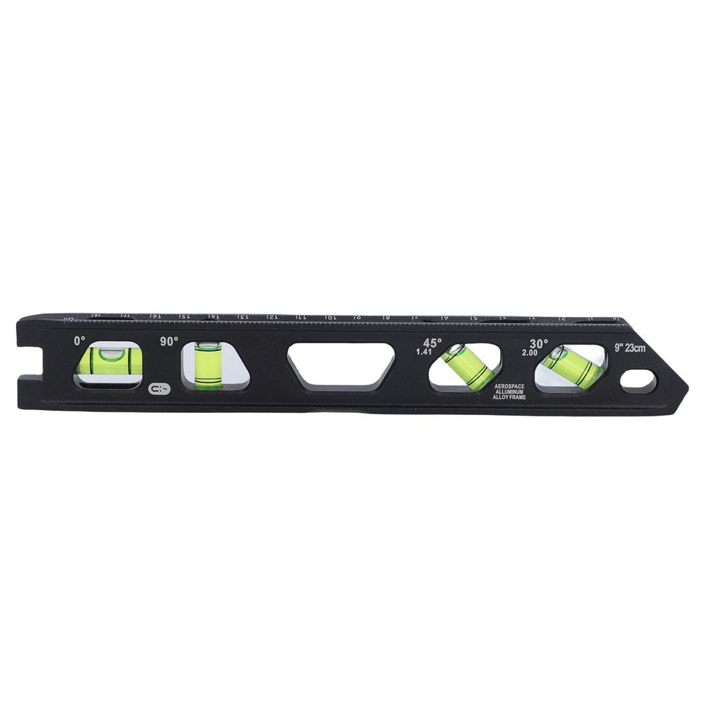 Bubble Level Ruler 9 Inch 1 degrees  30 degrees  45 degrees  90 degrees  V Slot Accurate Cast Aluminium Compact Bubble Spirit Level