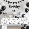 Avezano 3 pcs Black Bow Tablecloths 108 x 54 inch Bow Birthday Decorations Black and White Coquette Plastic Table Cover Disposable Bachelorette Party