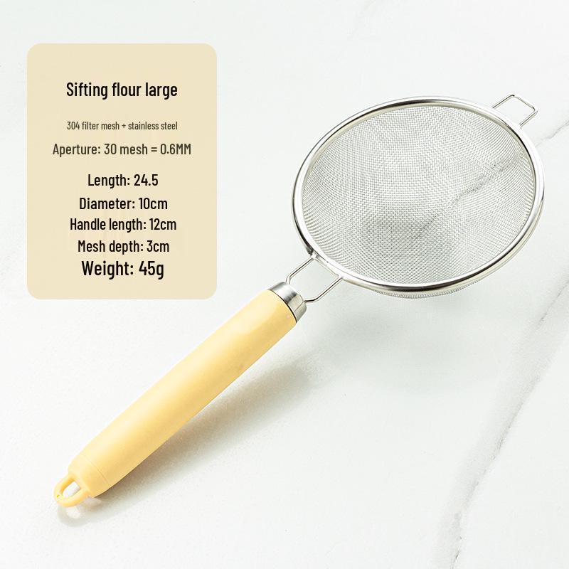 304 Stainless Steel Large Ladle with Wooden Handle and Double Ear, Kitchen Utensil Skimmer & Noodle Strainer.