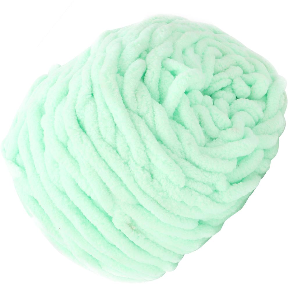 Single Thick Ice Strip Yarn Needle Knitting Woven Blanket Slipper Line(Milk White)
