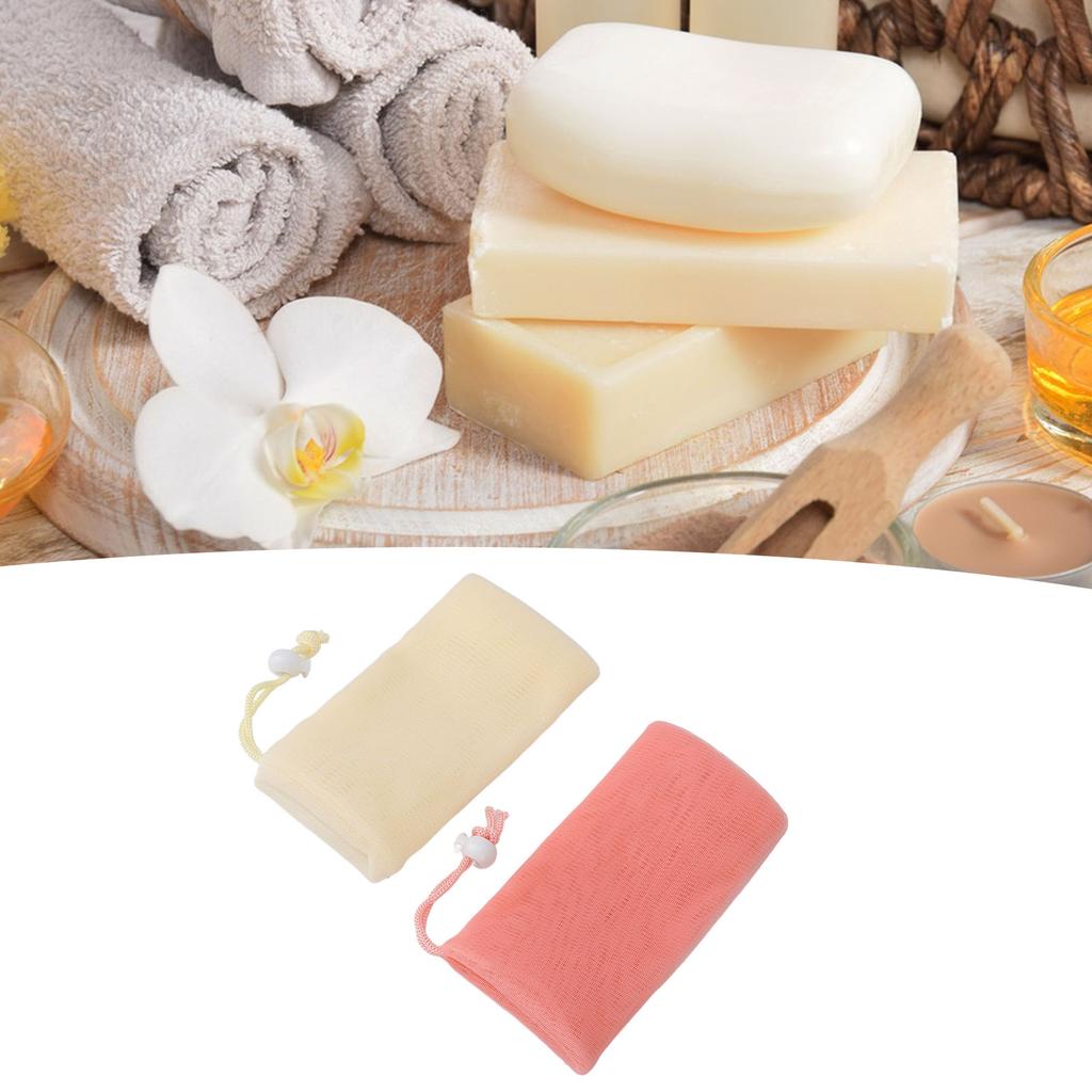 5 Pcs Exfoliating Mesh Soap Pouch Soap Saver Bag Cleansing Foaming Nets Body Facial Cleaning Tool