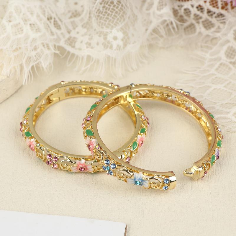 Brățară Cloisonne Vintage Stil Etnic Emailată Golită Floare Brățară Modă Elegantă Brățări Pentru Femei Bijuterii Cadouri