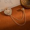 Vintage Crown Fringed Chain Fashion Brooch Dress Light Luxury High Sense Rhinestone Accessories Brooch