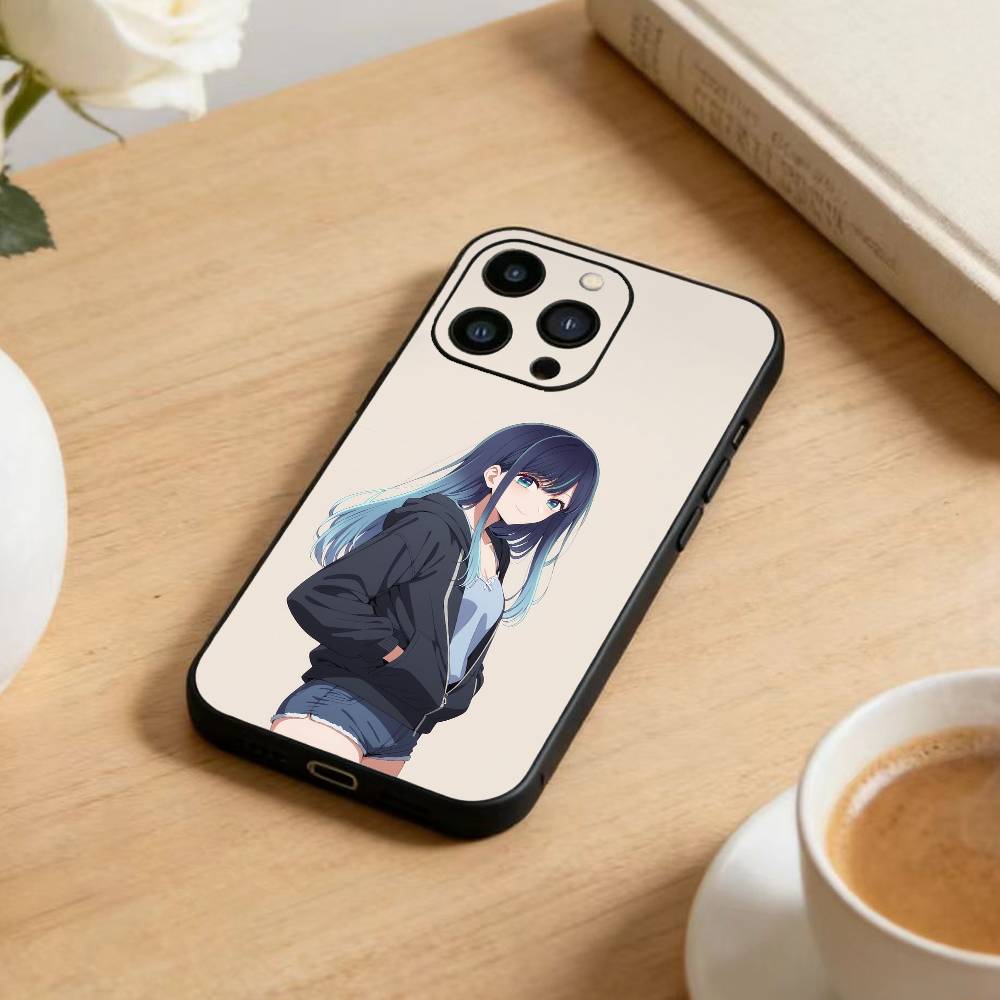 Anime Oshi no Ko Phone Case For iPhone 16,15,14,13,12,17,Pro Max,Plus Silicone Black Case