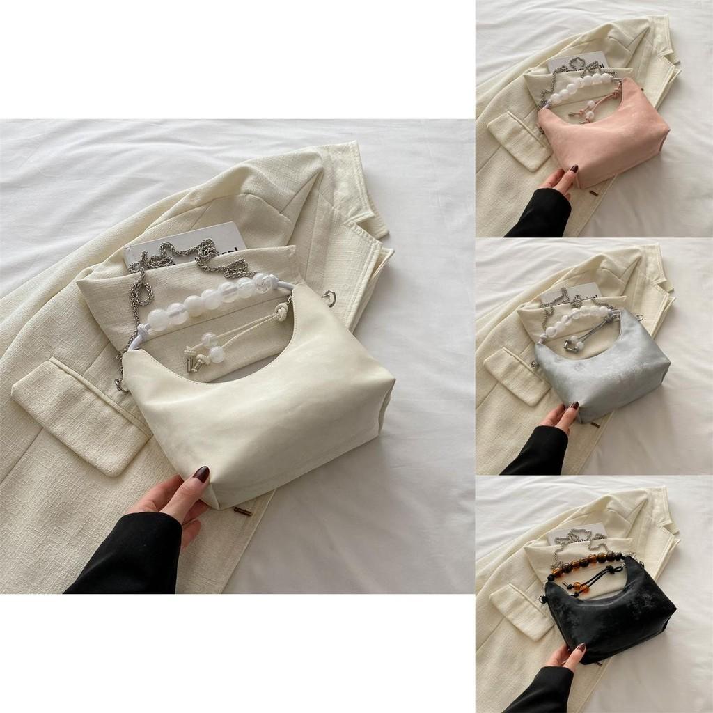Elegante Schwarze Perlen-Bestickte PU-Handtasche Stilvolle Lässige Umhängetasche Für Damen