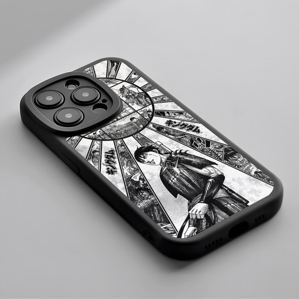 

Чехол для телефона Kingdom манга Канк Ясухиса Хара Для iPhone 16 15 14 13 12 11 Plus Pro Max Высококачественный силиконовый чехол из натуральной кожи ягненка черный iPhone 13 Pro