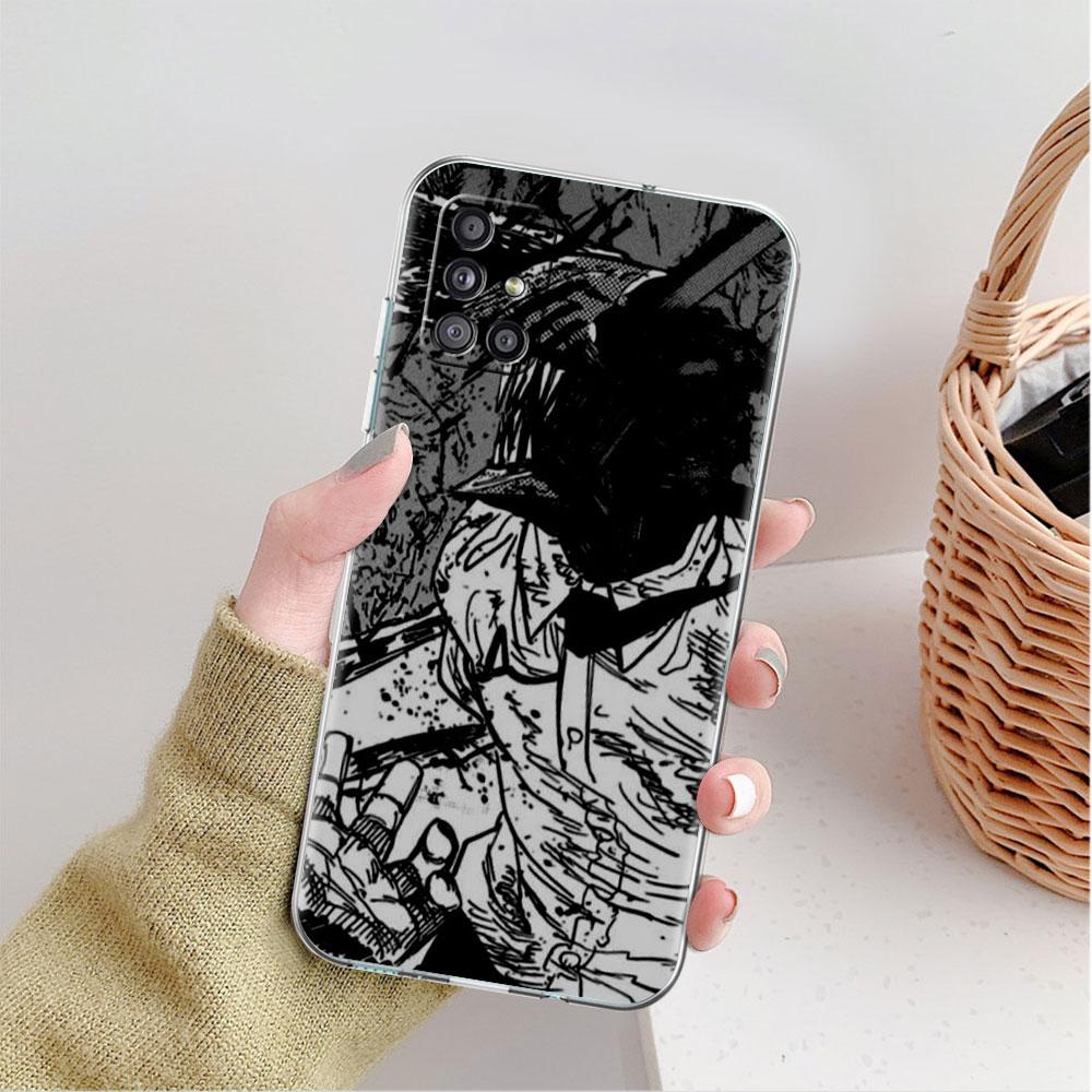 Clear Case For Samsung Galaxy A52 A12 A51 A32 A21s A71 A32 A22 50 A70 A31 A72 5G Phone Cover Chainsaw Man Cool