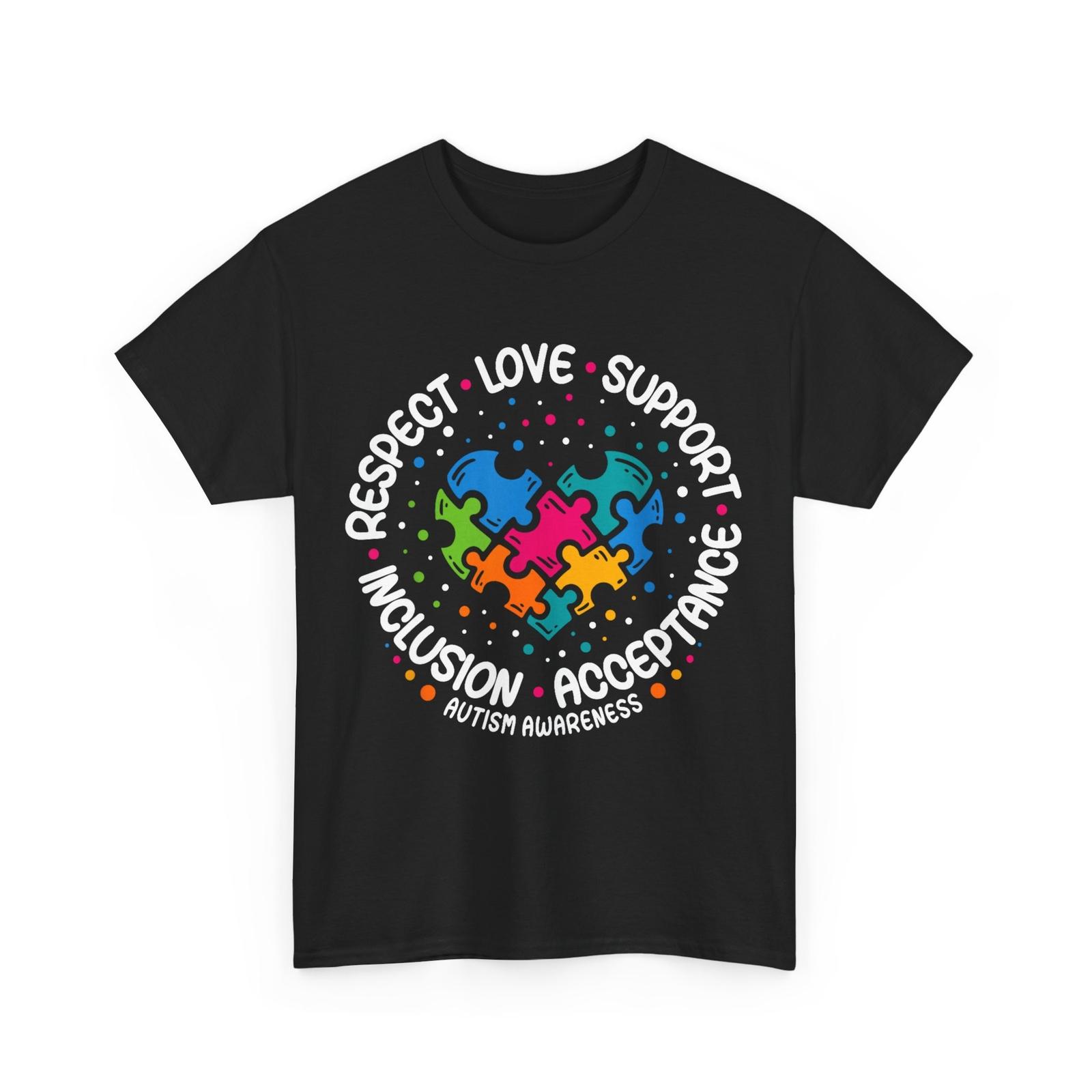 Autism Awareness Respect Love Support Shirt, Puzzle Pieces Heart Cute Shirt XXXL