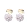 Fashion Creative Hairball Stud Earrings, Simple And Cute Rolled Lamb Teddy Wool Earrings