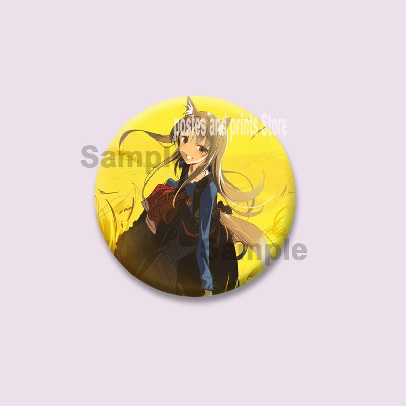 Cute Anime Spice and Wolf Enamel Badges Cartoon Manga Brooches for Backpacks Clothing Jewelry Accessories Circular Lapel Pins