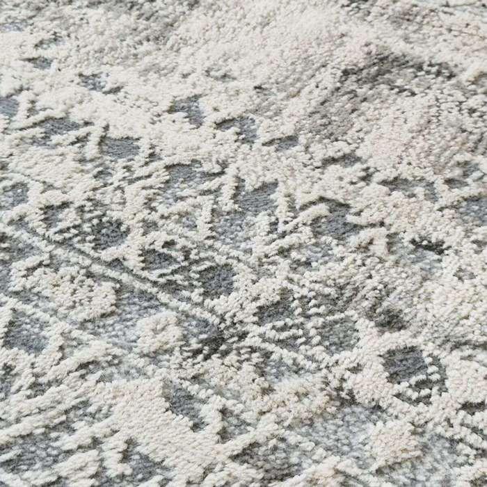 Extra-soft Rug with Cream and Silver Cross Pattern 120x170
