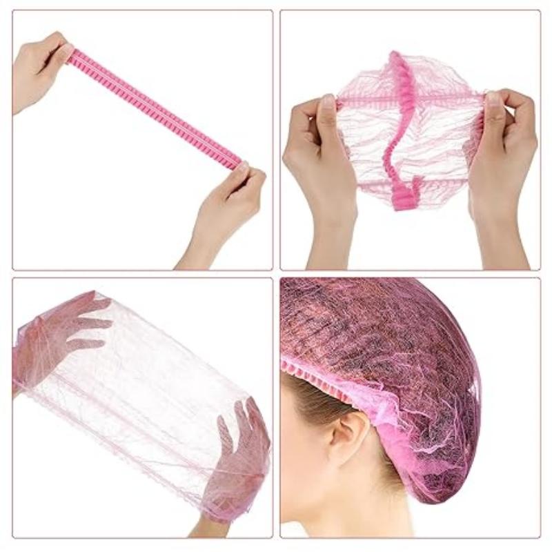 21" Disposable Bouffant Caps Non Woven Hair Net Covers Shower Caps Dust-free Beauty Spa Salon Tattoo Hotel Travel Bath Hats