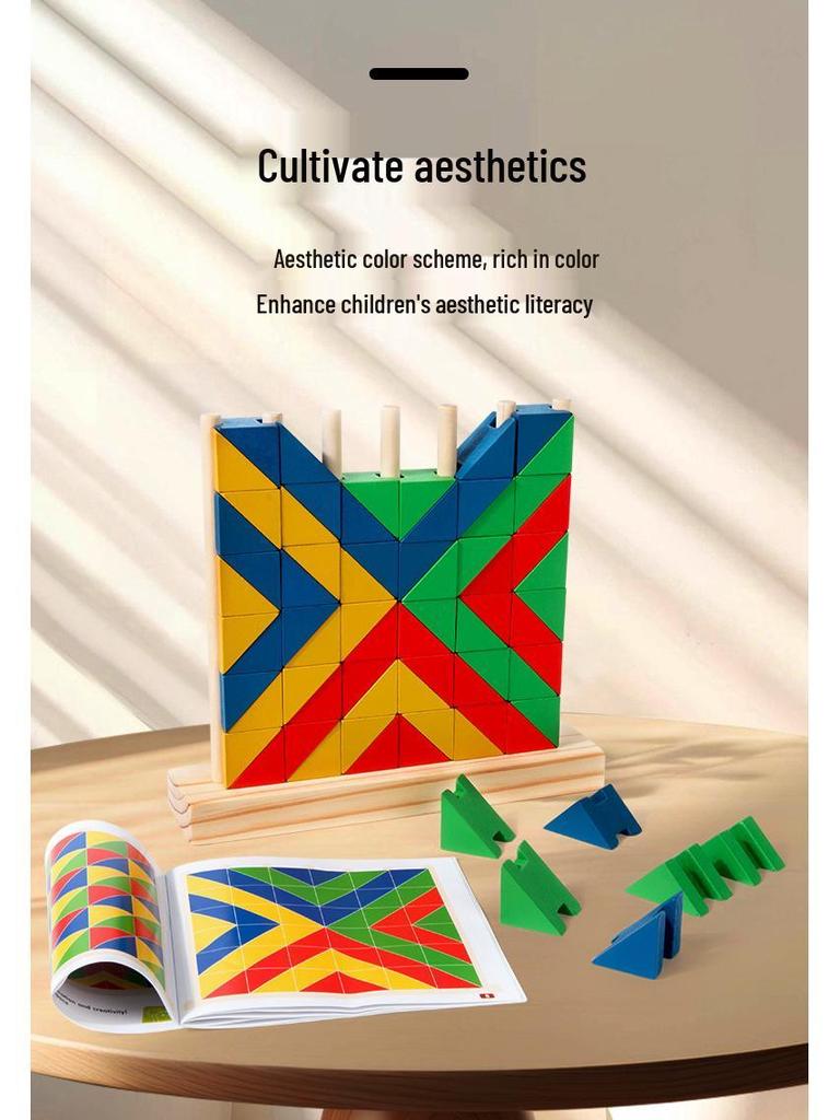 Montessori Rainbow Building Blocks Set: Shape Recognition & Stacking Toy