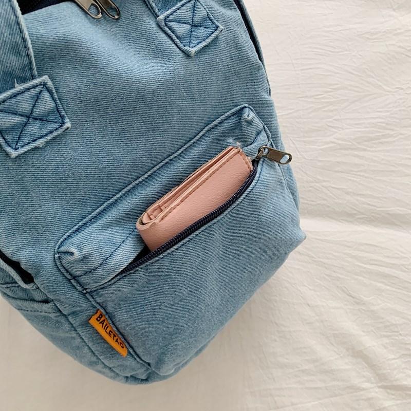 Retro Denim Backpack Student Schoolbag