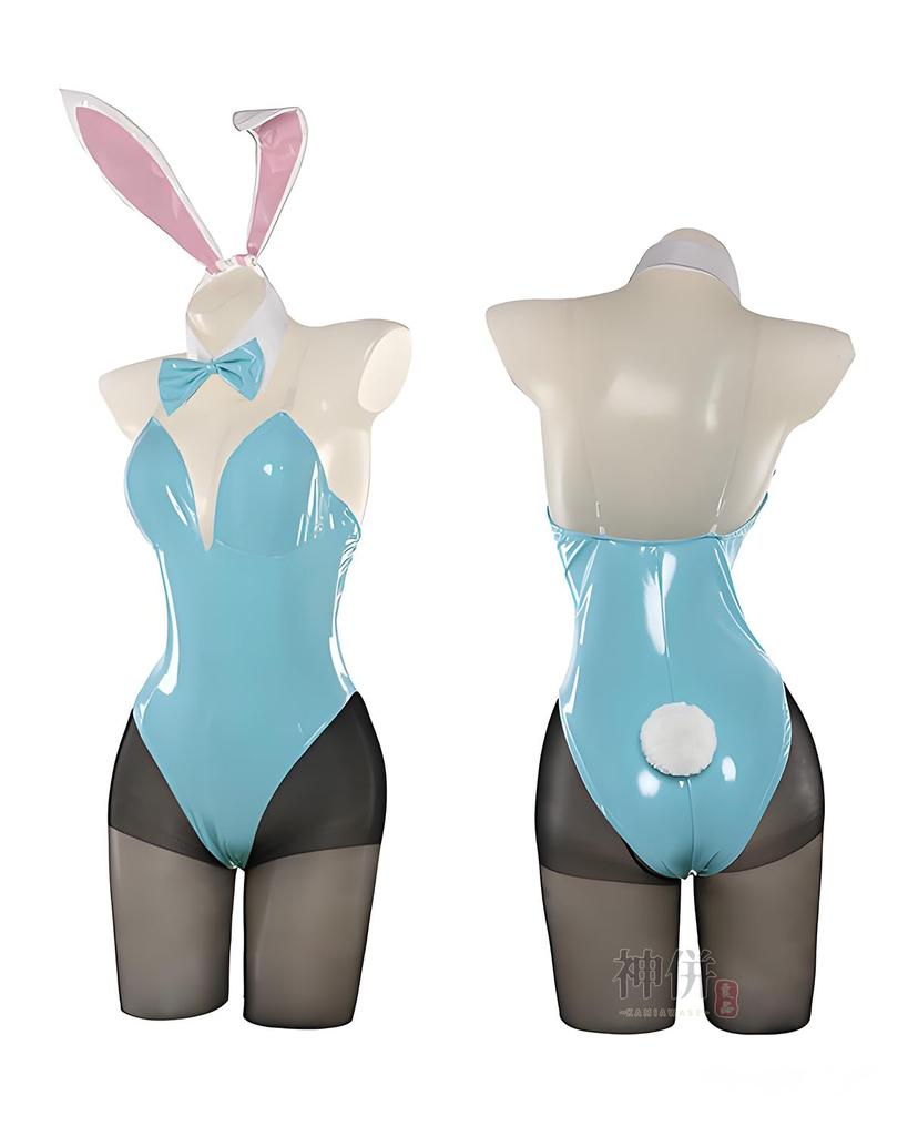 Ichinose Asuna Cosplay Bunny Suit with Bunny Ears from Zero One Blue Full Set for Adults [Excellent Quality] Archive, (Size M)