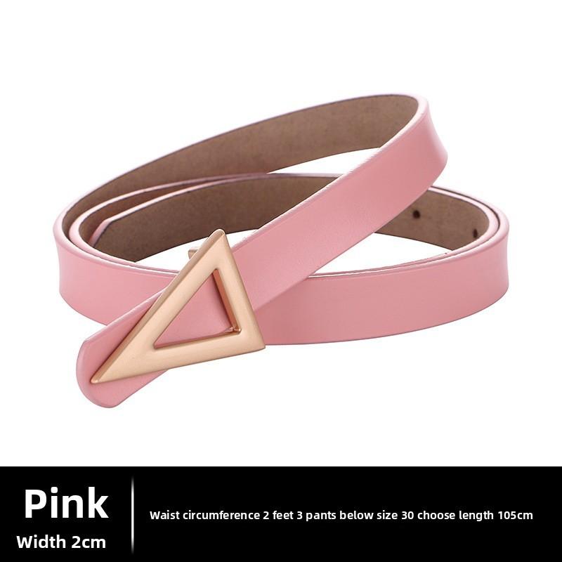 Women Simple Chic Belt With Metal Triangle Buckle For Dress And Attire Formal