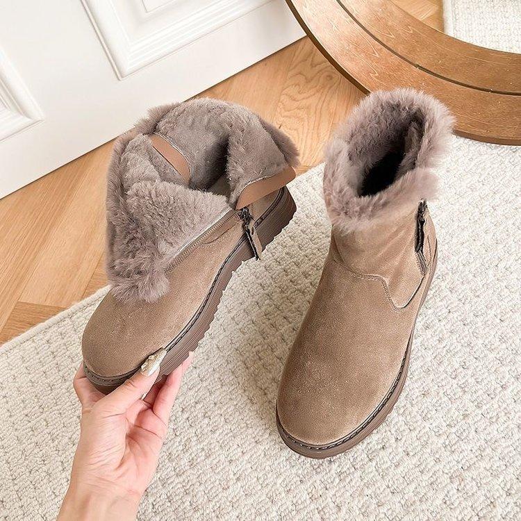 Internet celebrity cotton boots student casual warm snow boots women 2024 autumn and winter new Korean version thick-soled short tube Martin boots wom