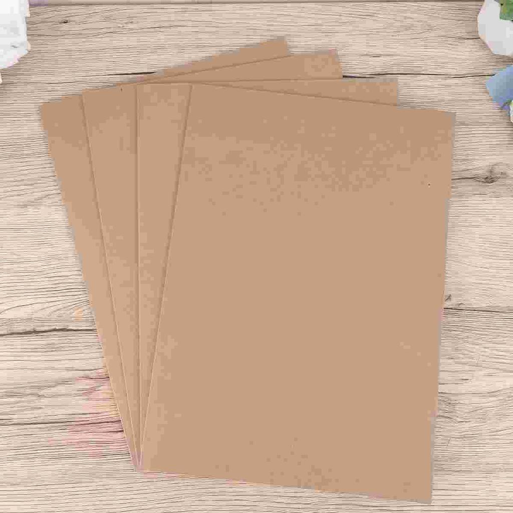 10pcs Teacher A4 Simple File Folder Kraft Paper Folder Single Slot Document Organiser
