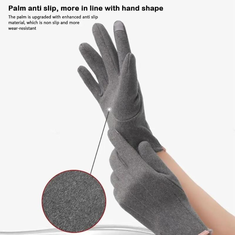 Gants d'hiver épais en peluche pour femmes, mode chaude en daim, gants d'extérieur pour dames, gants de conduite à écran tactile, mitaines de cyclisme de sport