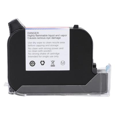 Quick Dry Solvent Ink Cartridge Black 42ml 12.7mm Replacement for Handheld Mini Inkjet Printer
