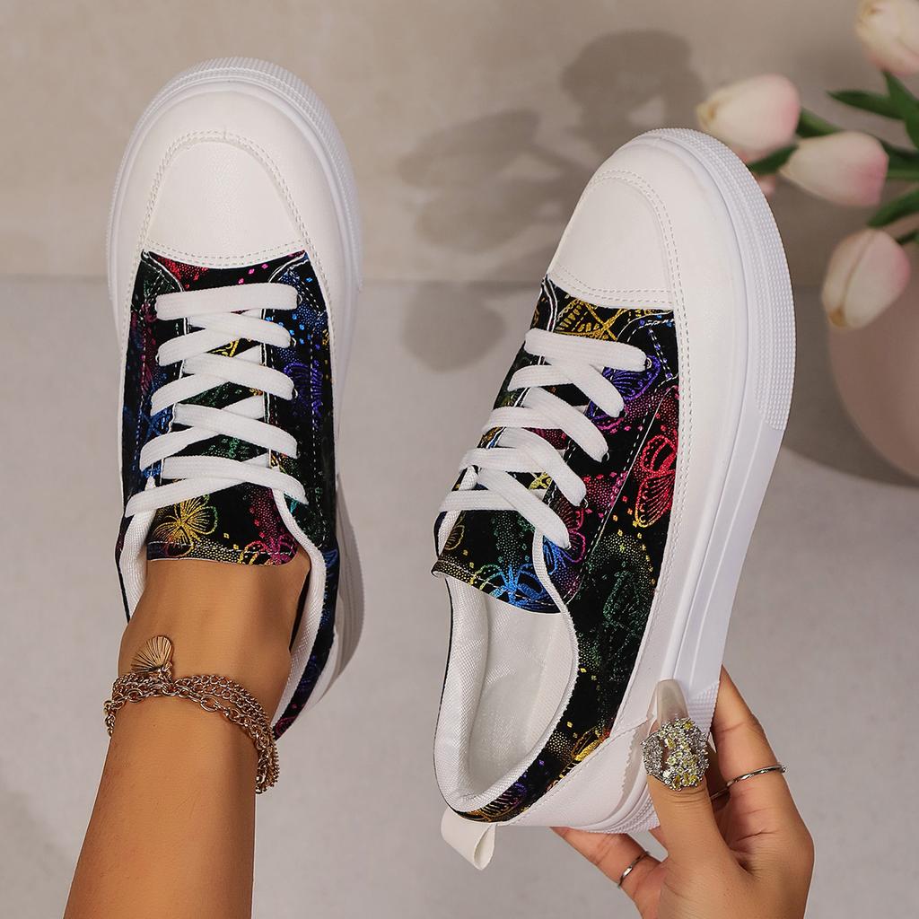 Mode Schuhe für Frauen Sneaker 2024 Herbst Schnürschuhe Atmungsaktiv Damen Vulkanisierte Schuhe Outdoor Große Größe 42 Ballerinas Walking Damenschuhe