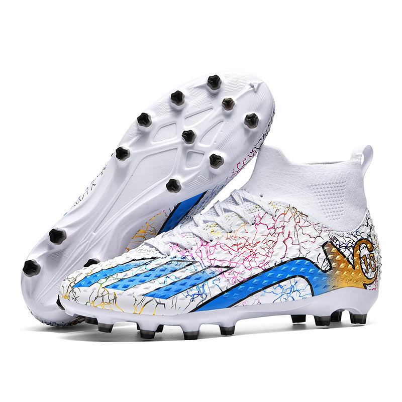 

High-top football shoes, primary school students TF broken nails, teenagers long nails, men s and women s leather feet, artificial grass training shoe 33