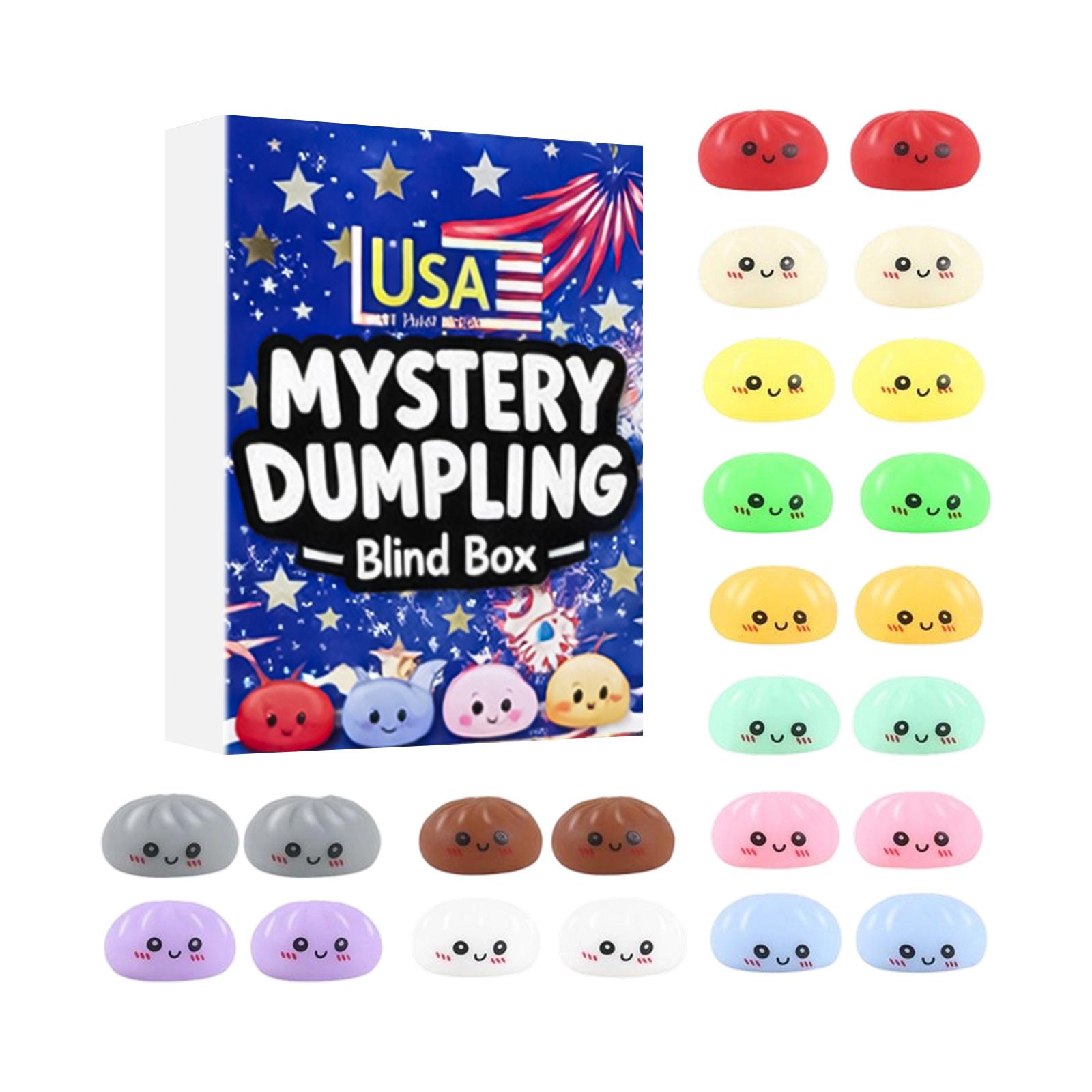 

Mystery Dumpling Blind Box Countdown Calendar 24 Pieces Squishy Stress Relief Toys Set 3D Soft Squeeze Sensory Play Collection One Size