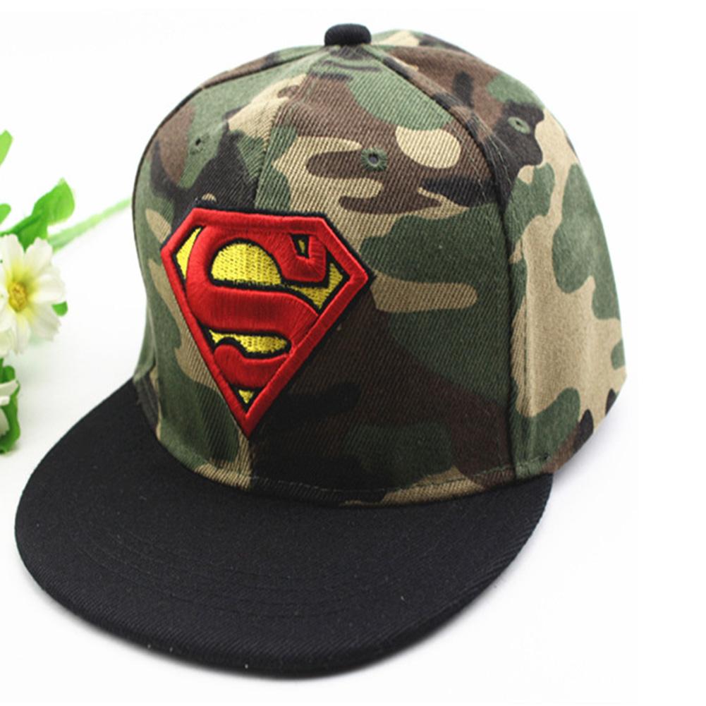 Kids Boys Girls Cartoon Embroidery Camouflage Adjustable Hip Hop Baseball Cap