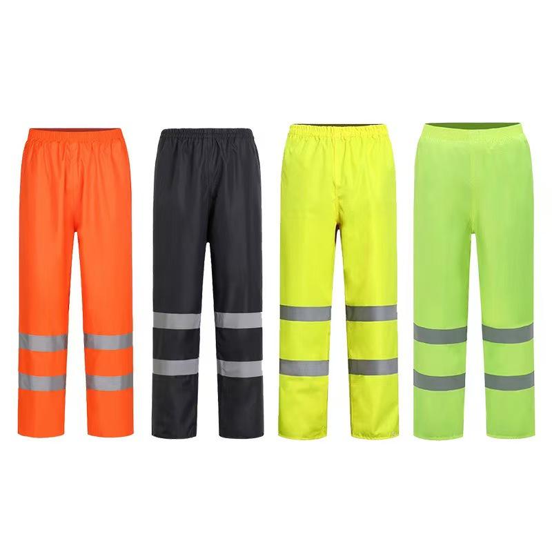 High-Visibility Reflective Rain Pants for Traffic and Patrol Safety