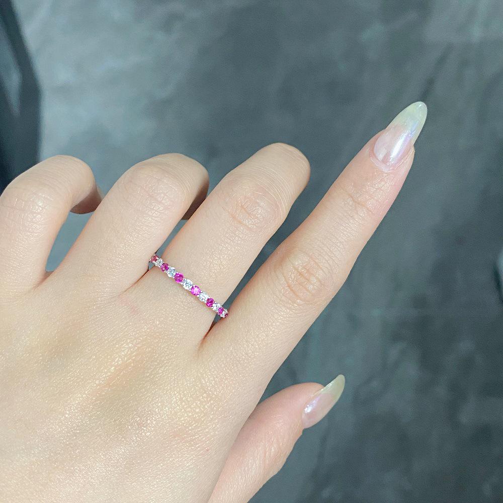 2022 High Carbon Diamond S925 Sterling Silver Zircon Ring for Women - Stylish Inter-Diamond Design