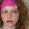LACE VEIL HEADBAND_HOT PINK