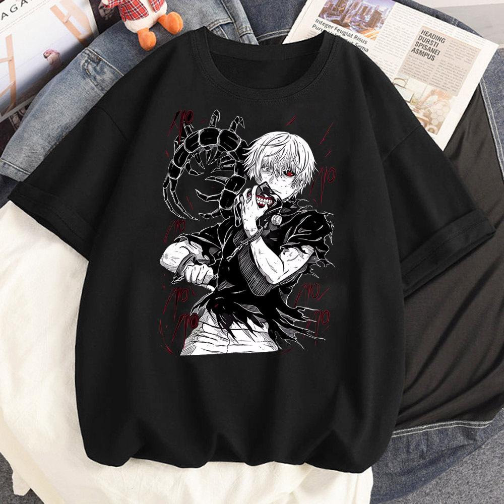 Tokyo Ghoul top tees girl hip hop Vintage Breathable 2000s Retro t shirt 80s Pop Culture Psychedelic Digital Gothic Classic