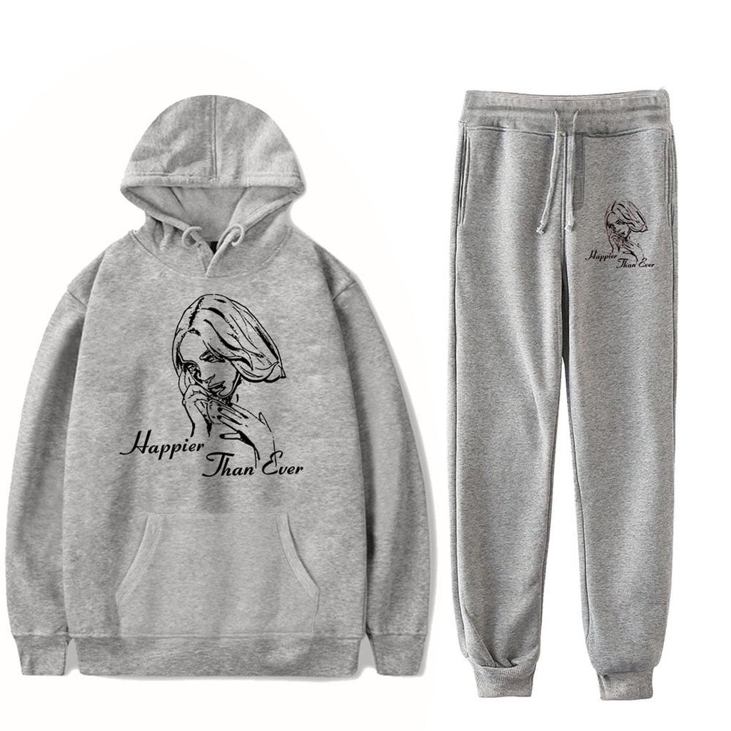 Women's Hooded Sports Tracksuit Unisex Two-Piece Running Outfits Long Sleeve Pullover Hoodies Sweatshirt+Sweatpants Set