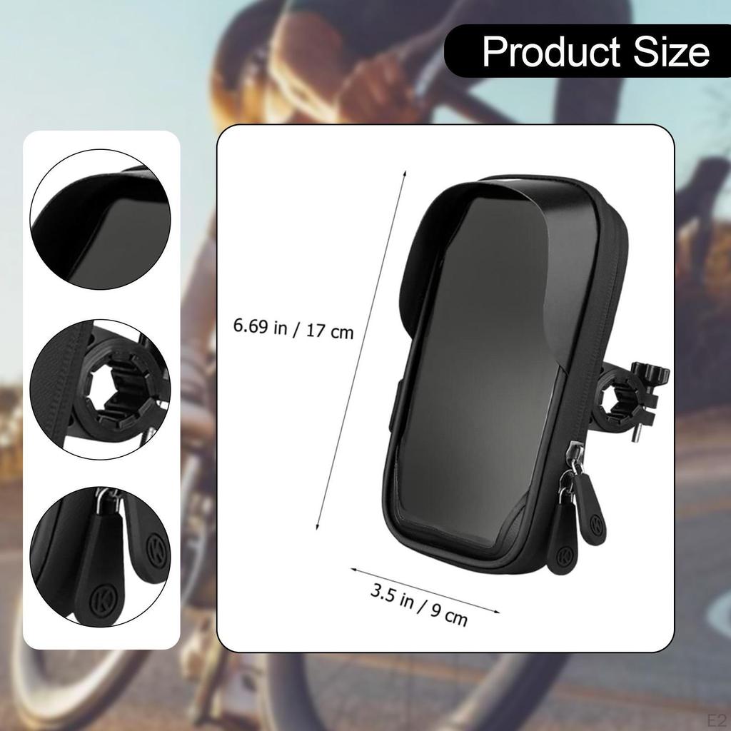 Bike Phone Holder Waterproof 360° Rotatable Pouch with Rain Cover Bicycle Handlebar Bag