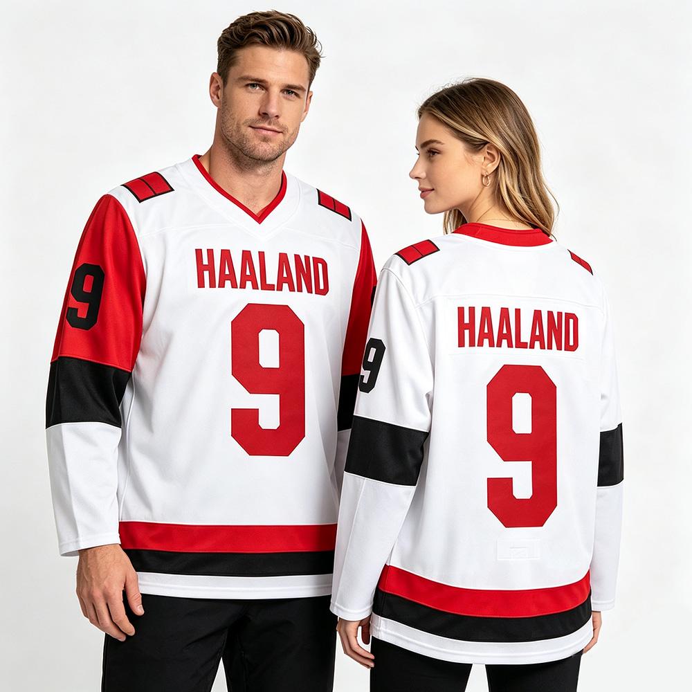 Erling Haaland 2026 MVP Hockey Jersey Number 9 Women Men's Sports Quick Dry T Shirt Breathable Short Sleeve Top Casual